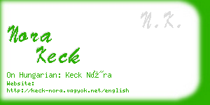 nora keck business card